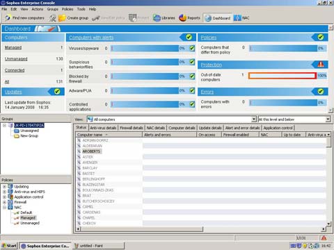Теперь консоль управления продуктами Sophos поддерживает технологии NAC 
