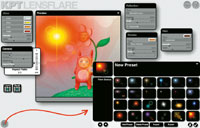 Рис. 1. KPT LensFlafe: общий вид эффекта и некоторые предустановленные настройки