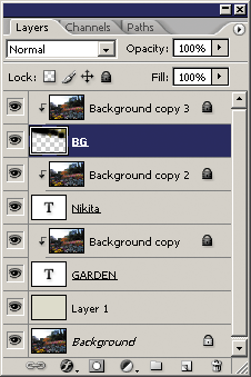 Рис. 2. Панель Layers для обтравочной маски