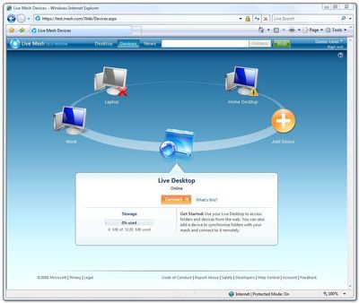 Технология Microsoft Live Mesh позволяет локально запускать Web-приложения 