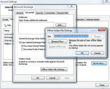Сжатие файла OST в Outlook 2007