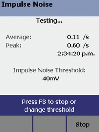 Рисунок 8. Тест импульсного шума в приборе DTX-1800.