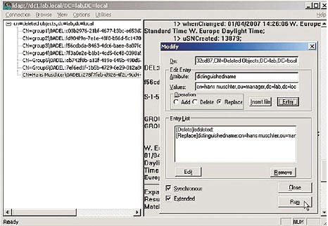 Рисунок 8. Можно и так: возвращение надгробия к жизни при помощи LDP.EXE и прямого указания атрибутов.