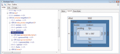 Инструменты, ранее доступные через Internet Explorer Developer Toolbar, а теперь встроенные непосредственно в IE 8, позволяют разработчикам тестировать HTML, CSS и JavaScript в визуальной среде