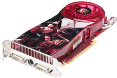 На карте ATI Radeon 3870 X2 установлены два таких же процессора, как и на ее предшественнице, Radeon 3870 (на фотографии), что позволило удвоить ее производительность 