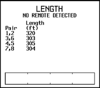 Рисунок 6. Результат измерения длины кабеля, в котором три пары имеют изоляцию из тефлона, а одна — из полимера на основе ПВХ.