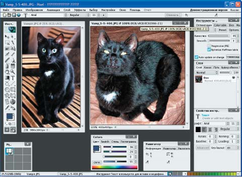 Редактор Pixel не только внешне очень похож на Photoshop. Поддержка CMYK дает ему шанс стать действительно профессиональным графическим редактором