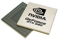 GeForce GTX 280 станет самым большим графическим процессором из всех, которые когда-либо создавала nVidia; в нем 1,4 млрд транзисторов, а вычислительная мощность достигает 933 GFLOPS 