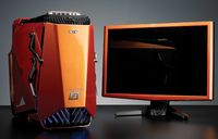 "Хищник" от Acer в корпусе, окрашенном в оранжевый и черный цвета, оснащен процессором Intel Quad-Core Extreme 