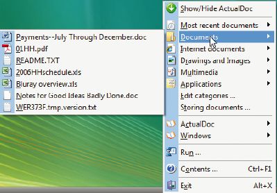 Инструмент ActualDoc, представляющий собой бесплатную и удобную замену встроенному списку «Недавних документов» Windows, позволяет быстро найти файлы, к которым вы недавно обращались