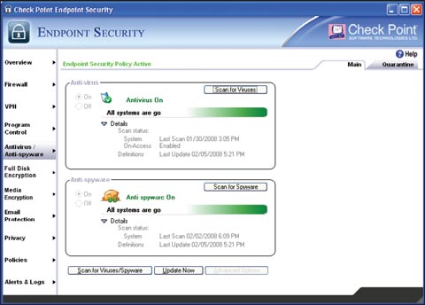 Endpoint Security 7.0 предлагает комплексную защиту компьютеров как от вредоносных кодов, так и от всевозможных сетевых угроз 