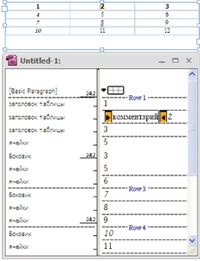Рис. 3. Таблица в вёрстке и редакторе текста В вёрстке во второй ячейке видна пиктограмма комментария, и он читается в редакторе статьи