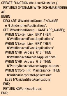 Код для назначения сеансов группам рабочей нагрузки