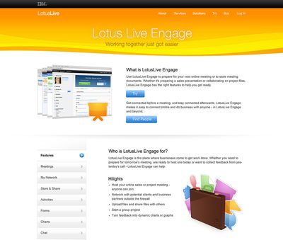 В пакет LotusLive Engage входят сервисы мгновенных сообщений, Web-конференций, обмена файлами, средства работы с формами и графиками 