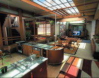 Рис. 7. Пример визуализации помещения, моделированного в Cinema 4D