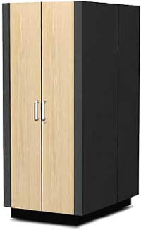 Производимое компанией Kell Systems оборудование, которое  предназначено для установки серверов, выглядит как обычный платяной шкаф, но при этом выполняет функции вентилируемой звукоизолированной серверной стойки