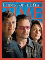 Два года назад журнал Time признал Боно, Билла и Мелинду Гейтс людьми года