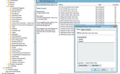 Запрет доступа на чтение и запись для любого класса сменных носителей