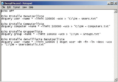 Рисунок 3. Экспорт «уникальных имен» для всех объектов учетных записей — наглядно и  удобно. 