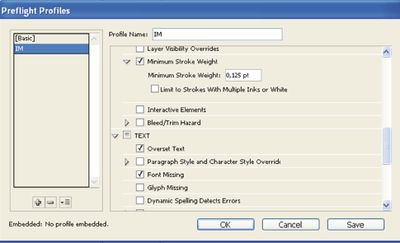 Рис. 4 Окно настроек проверки вёрстки