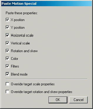 Рис. 4. Панель Paste Motion Special