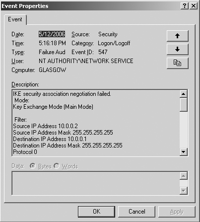 Экран 2: Событие неуспеха 547
