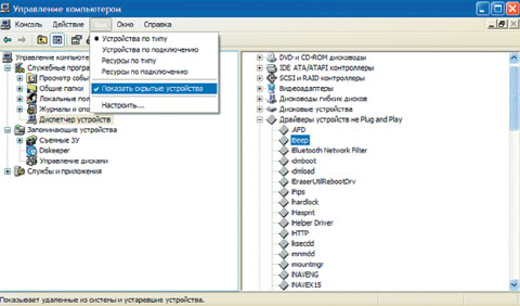 Экран 2. Менеджер устройства, не соответствующего требованиям PnP