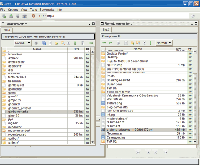 Написанная на Java программа JFtp — один из самых удобных FTP-клиентов