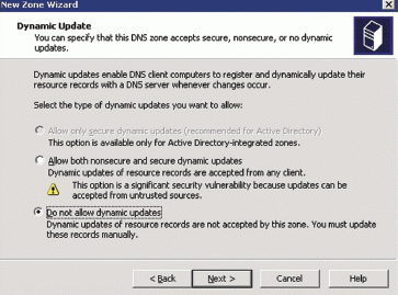 Экран 2. Указание типа обновлений, которые может принимать новая зона