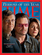 Два года назад журнал Time признал Боно, Билла и Мелинду Гейтс людьми года 