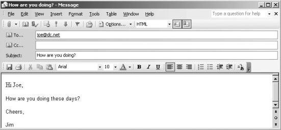 Рис. 4. Пиктограммы Encrypt и Sign в сообщении Outlook 2003.