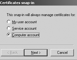 Экран 5: Выбор параметра Computer account