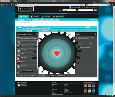 Рекомендательный сервис The Filter предлагает использовать визуальную карту для создания списка пользовательских предпочтений