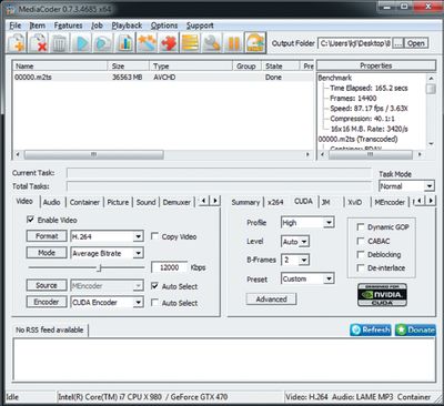Интерфейс MediaCoder версии 0.7.3 выполнен довольно просто, при настройке транскодирования какие-либо предустановленные профили или режим Wizard не предусмотрены