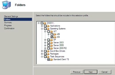 Выделение компонентов MDT для вашего профиля выбора
