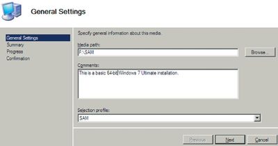 Страница общих настроек нового носителя