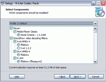 При установке пакета K-Lite Codec Pack стоит сохранить предлагаемые по умолчанию настройки