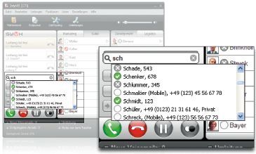 Рисунок 2. Быстрый поиск контактной информации — одна из основных задач программных телефонов.