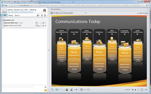 Встроенный веб-клиент Lync 2010. Подключение к конференции через веб-интерфейс