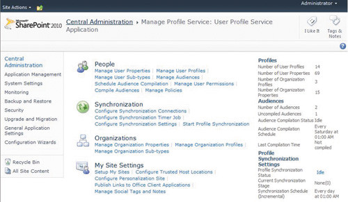 Управление службой профилей пользователей