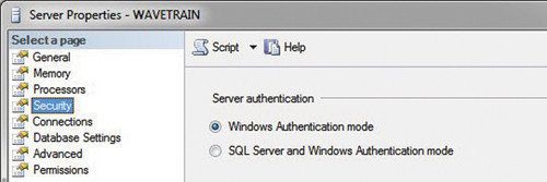 Настройка экземпляра SQL Server для использования режима Windows Authentication