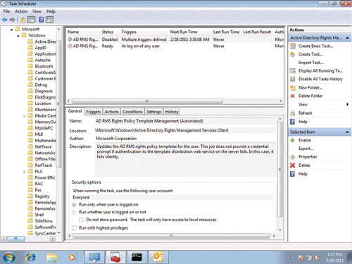 Автоматическое обновление шаблонов политики прав AD RMS