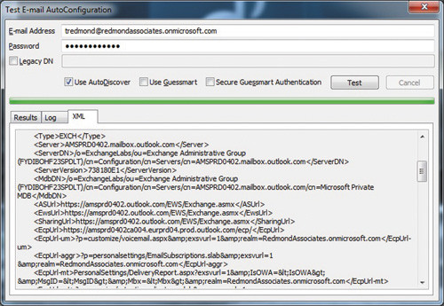 Результаты выполнения теста автообнаружения