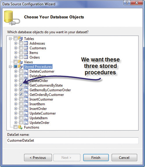 Выбор хранимых процедур