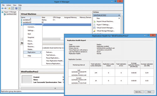 Отчет о состоянии реплики и управление отработкой отказа