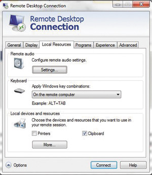 Настройка подключений Remote Desktop Connection для отправки сочетаний клавиш в виртуальную машину