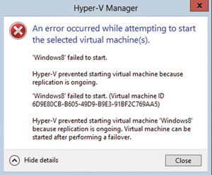 Ошибка диспетчера Hyper-V