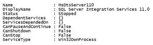 Значения свойств, связанные с объектом ServiceController