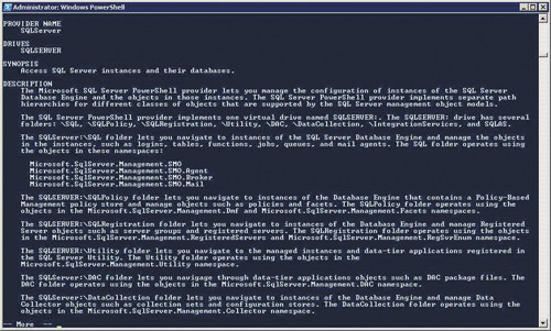 Получение справочной информации о провайдере SQL Server