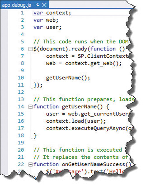 Содержимое начального файла app.debug.js